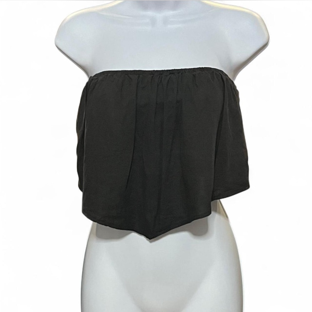 Aerie Charcoal Gray/Black Bandeau with elastic band and cut out back